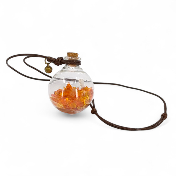Amberina Glass Shard Globe Glowing Car Charm Suncatcher Wish Bottle Handmade‎ - Picture 10 of 10